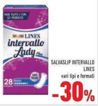 Conad SALVASLIP INTERVALLO LINES vari tipi e formati offerta