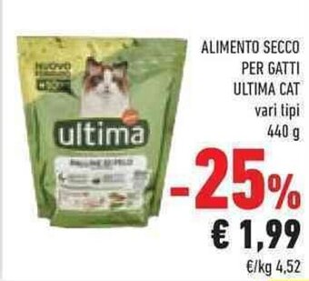 Conad ALIMENTO SECCO PER GATTI ULTIMA CAT vari tipi 440 g offerta
