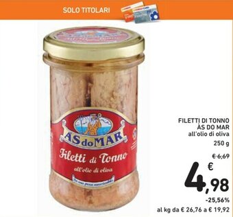 Spazio Conad As do Mar Filetti di Tonno 250g offerta
