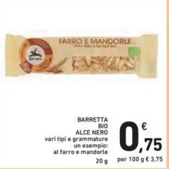 Spazio Conad Alce Nero Bio Barretta 20g offerta