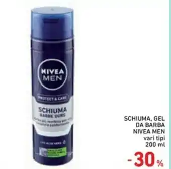 Spazio Conad -30% Nivea Men Schiuma, Gel da Barba 200ml offerta