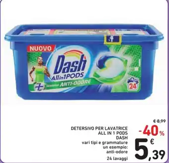 Spazio Conad Dash All in 1 Pods Detersivo per Lavatrice 24 lavaggi offerta