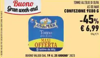 TONNO ALL'OLIO DI OLIVA AS DO MAR CONFEZIONE 9X80 G