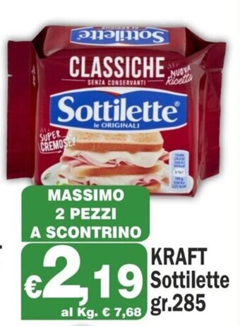 Primo Prezzo KRAFT Sottilette gr.285 offerta
