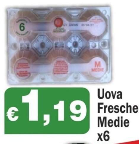 Primo Prezzo Uova Fresche Medie x6 offerta