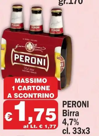 Primo Prezzo PERONI Birra 4.7% cl. 33x3 offerta