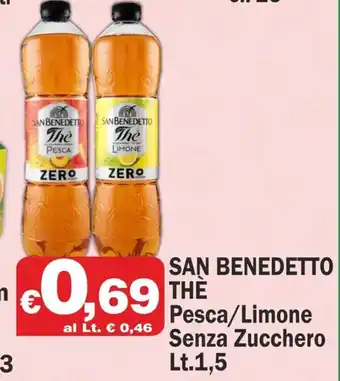 SAN BENEDETTO THÈ Pesca/Limone Senza Zucchero Lt.1,5