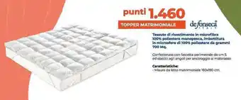 defonseca TOPPER MATRIMONIALE 160x190 cm