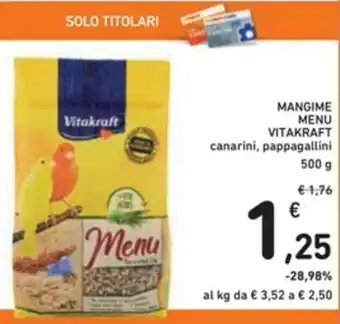 Spazio Conad Vitakraft Menu Mangime 500g offerta