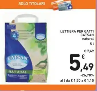Spazio Conad Catsan Lettiera per Gatti 5l offerta