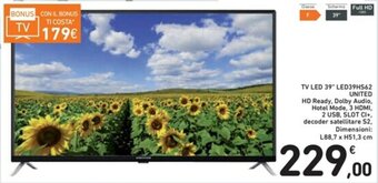 Spazio Conad United TV LED 39" LED39HS62 offerta