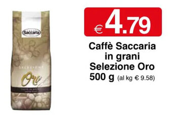 Sì con te Caffè Saccaria in grani Selezione Oro 500 g offerta