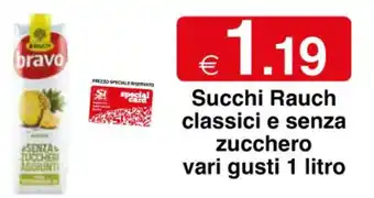 Succhi Rauch classici e senza zucchero vari gusti 1 litro