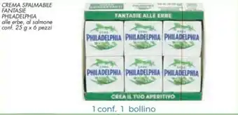 Spazio Conad Philadelphia Fantasie Crema Spalmabile 25g x 6 pezzi offerta