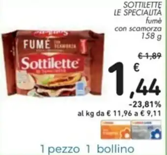Spazio Conad Sottilette Le Speicalità 158g offerta