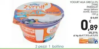 Spazio Conad Parmalat Zymil Alla Greca 0% Yogurt 150g offerta