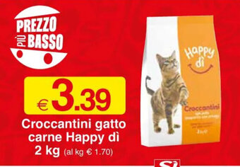 Sì con te Croccantini gatto carne Happy dì 2 kg offerta