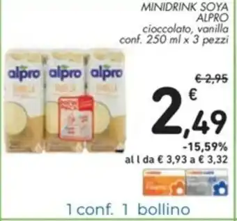 Spazio Conad Alpro Soya Minidrink 250ml x 3 pezzi offerta