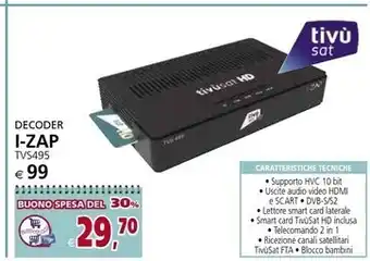 Il Gigante I-zap decoder i - zap tvs495 offerta