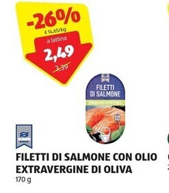 ALDI Almare seafood filetti di salmone con olio extravergine di oliva offerta