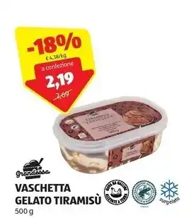 ALDI Grandessa vaschetta gelato tiramisu offerta
