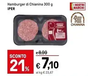 Iper La Grande Iper hamburger di chianina offerta