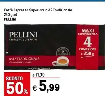 Iper La Grande Pellini caffè espresso superiore n°42 tradizionale offerta