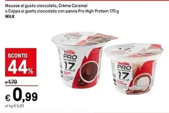 Iper La Grande Milk mousse al gusto cioccolato pro high protein offerta