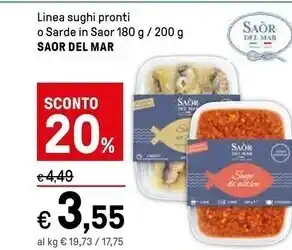 Iper La Grande Linea sughi pronti o sarde in saor offerta