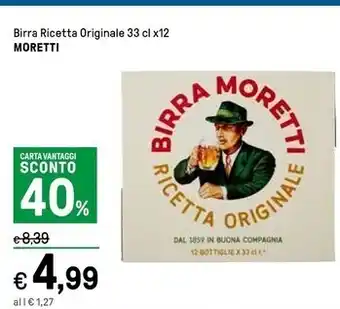 Iper La Grande Moretti birra ricetta originale offerta