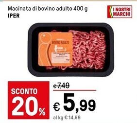Iper La Grande Iper macinata di bovino adulto offerta