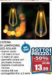 Happy Casa Catena 10 lampadine led solari offerta