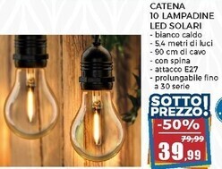 Happy Casa Catena 10 lampadine led solari bianco caldo offerta
