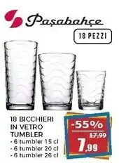 Happy Casa Pasabahce 18 bicchieri in vetro tumbler offerta