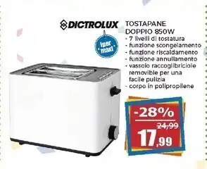 Dictrolux tostapane professionale 850watt - elegance toast
