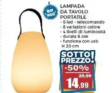 Lampada da tavolo portatile
