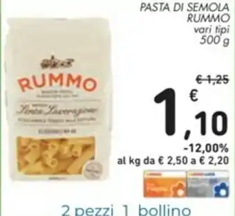 Spazio Conad Rummo Pasta di Semola 500g offerta