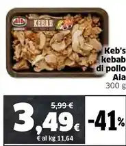 Ok Sigma Aia keb's kebab di pollo offerta