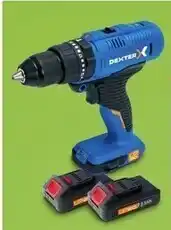 Leroy Merlin Dexter - trapano avvitatore con percussione mod. 20vid2-50a.11a 20 v con 2 batterie 2,5 ah incluse offerta