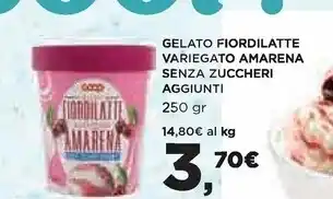 Coop Coop gelato fiordilatte variegato amarena senza zuccheri offerta