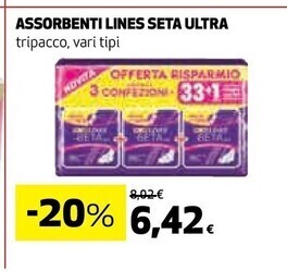 Coop Lines assorbenti seta ultra offerta