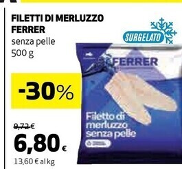 Coop Ferrer filetti di merluzzo senza pelle offerta