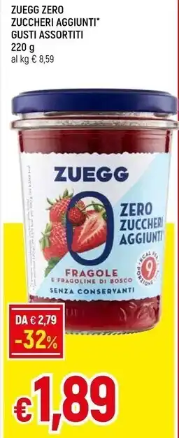 Famila Superstore Zuegg zero zuccheri aggiunti offerta