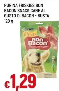 Famila Superstore Purina friskies bon bacon snack cane al gusto di bacon - busta 120 g offerta