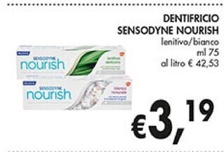 Coal Sensodyne dentifricio nourish offerta