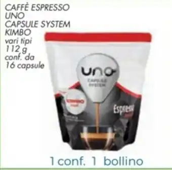Spazio Conad Kimbo Caffè Espresso Uno Capsule System 112g 16 capsule offerta