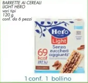 Spazio Conad Hero Light Al Cereali Barrette 6 pezzi 120g offerta