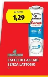ALDI Granarolo latte uht accadì senza lattosio offerta