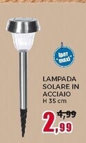 Lampada solare in acciaio