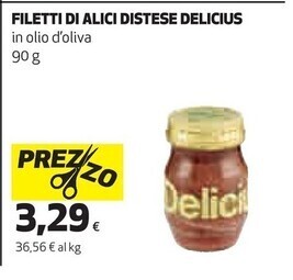 Coop Delicius filetti di alici distese offerta